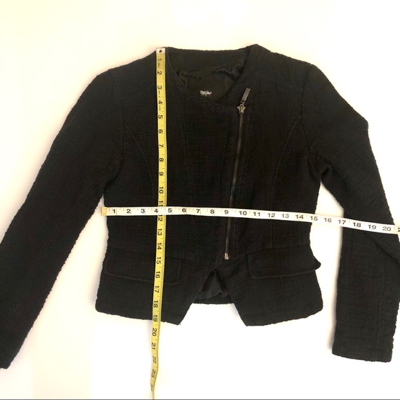 Mossimo Tweed Asymmetrical Zip Black Jacket | S - Picture 7 of 8